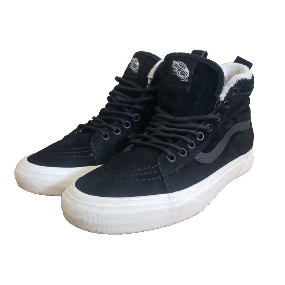 Vans Sneakers MTE Sk8-Hi Top Women's Size 8  Black Suede Boots Fur Lined Shoes
